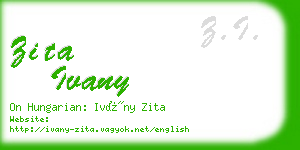 zita ivany business card